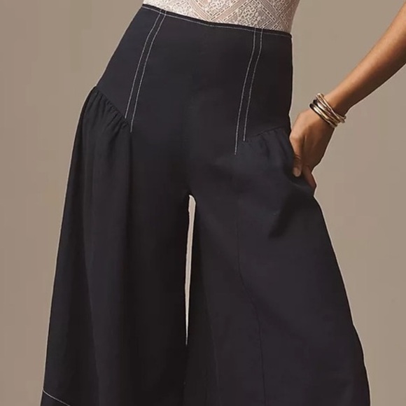 ANTHROPOLOGIE EXTENDED WAIST WIDE LEG LINEN PANTS SIZE 2T, 16T MSRP $138.00 NWT - Picture 9 of 10